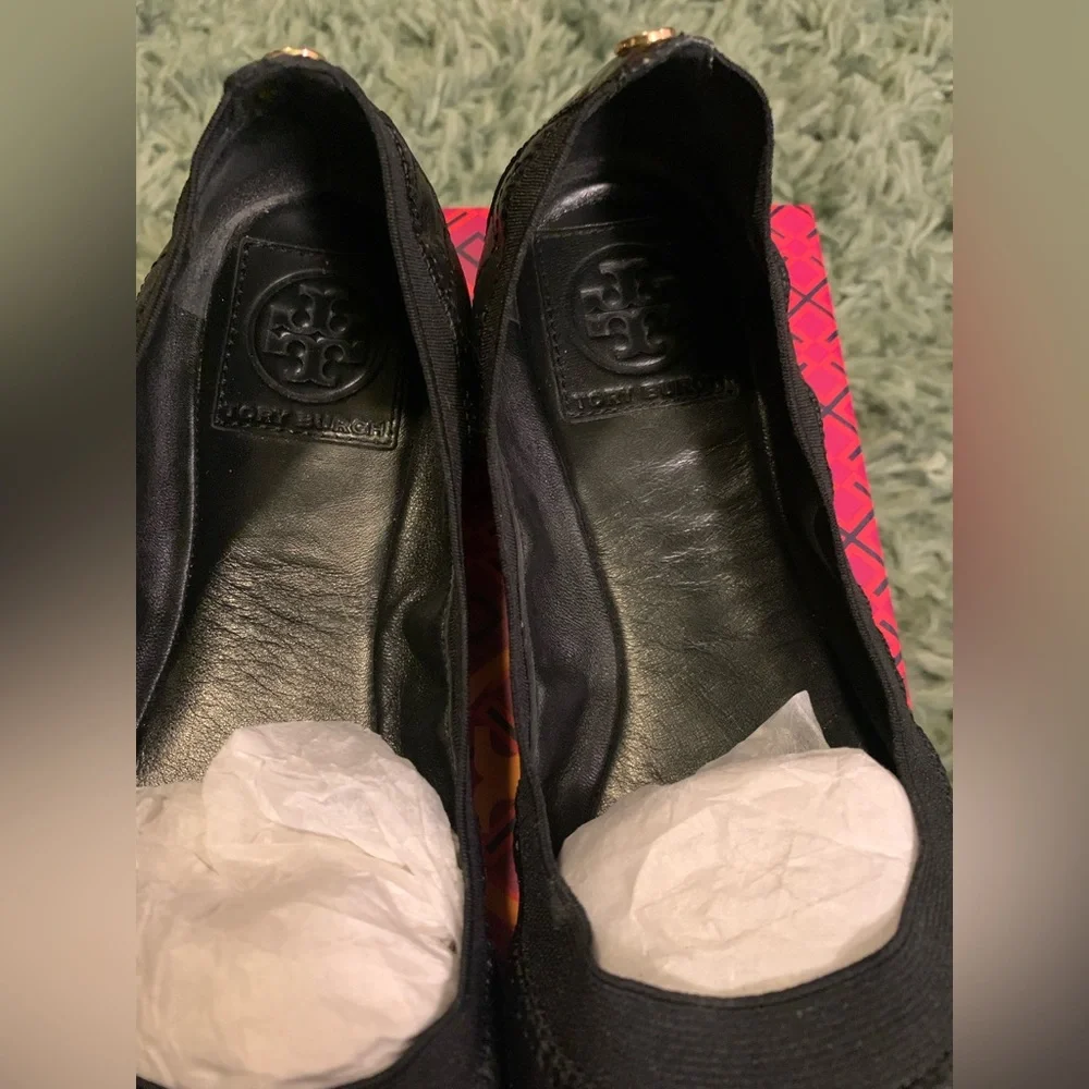 TORY BURCH BALLET 7.5 BLACK - Picture 3 of 7
